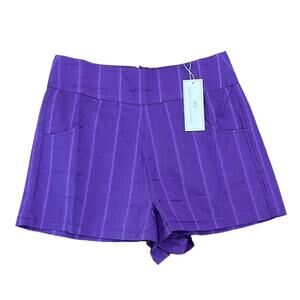 Never A Wallflower Purple Checked High Waisted Shorts Women’s Size XS